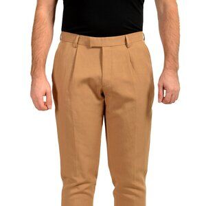 Hugo Boss Men's "C-Hanry-3PP-243" Linen Beige Dress Pants US 32R IT 48